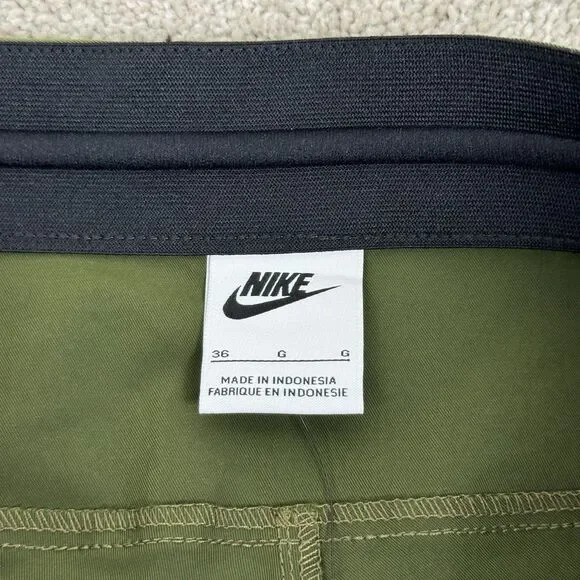 NIKE TECH WOVEN UTILITY CARGO PANTS SIZE 36 MEN'S OLIVE GREEN TAPERED DH3866-326